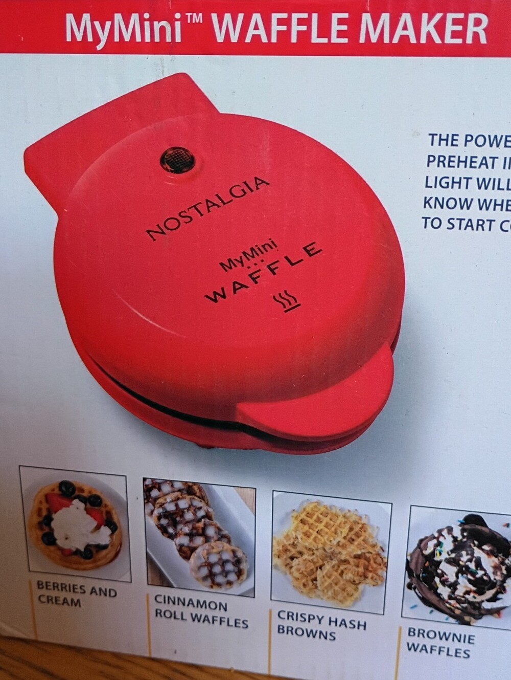 Nostalgia Red ElectricMyMini Compact Waffle Maker New